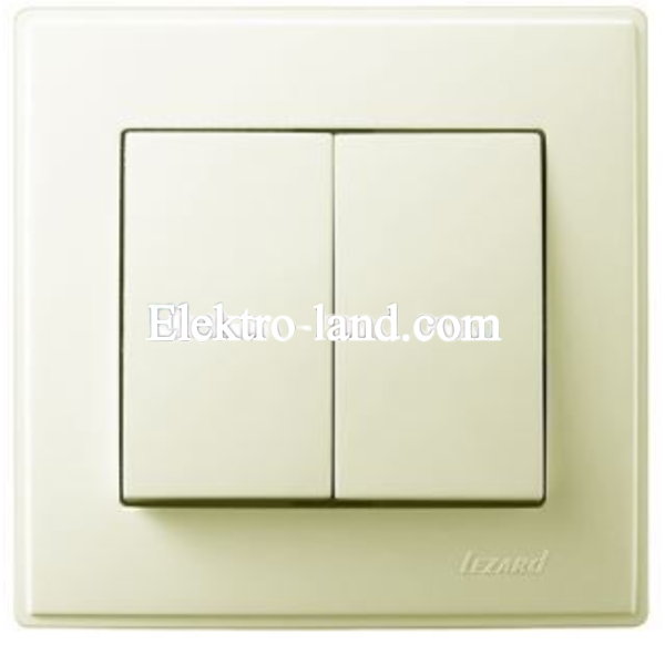 Выключатель двухклавишный Lezard Lesya, крем (705-0303-101)